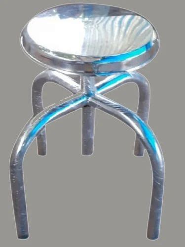 Stainless Steel Silver Hospital Revolving Stool Polished At Rs In