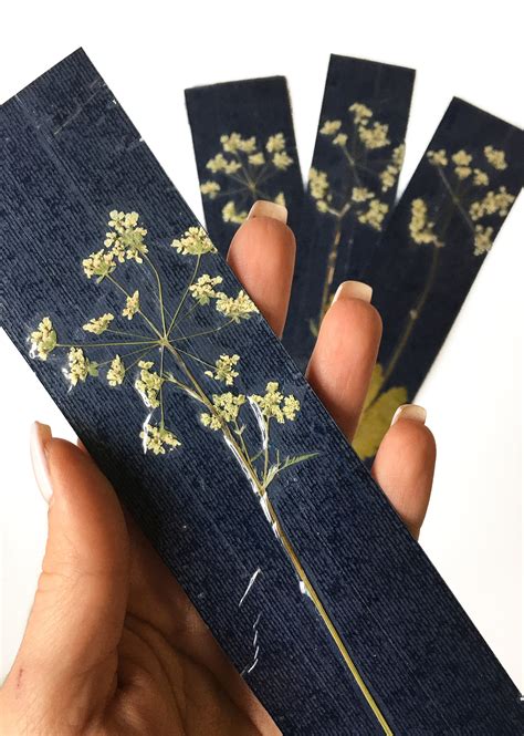 PRESSED FLOWER BOOKMARKS Set of Four Natural Real Pressed | Etsy