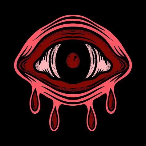 Red eye art Illustration hand drawn style premium vector for tattoo ...