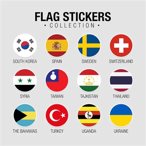 Premium Vector National Flags Of The World Stickers With Names