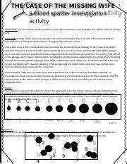 Blood Spatter Investigation Analyzing The Case Of The Missing Course