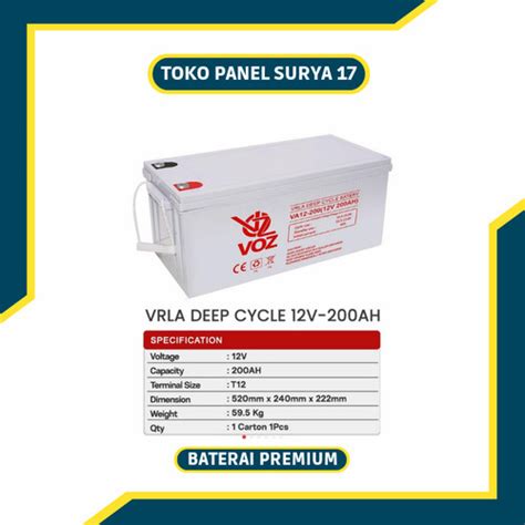 Jual Aki Battery Baterai 12v 200ah Vrla Deep Cycle Voz Jakarta Barat Toko Panel Surya17