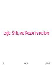 Ppt Logic Shift And Rotate Instructions Cap Logic