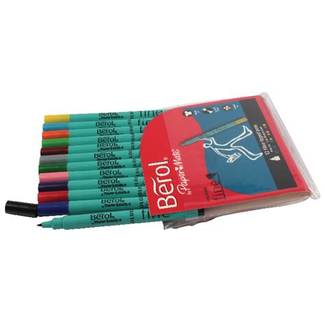 Berol Colour Fine Pens Assorted Wallet Of 12 Cf12w12