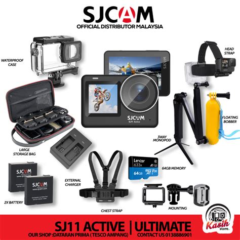 Sjcam Official Sj11 Active Action Camera Dual Screen 4k 30fps Lazada