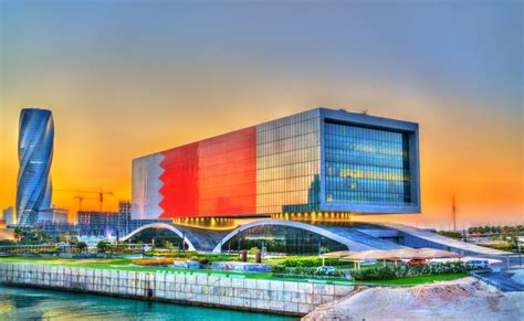 Premium Photo | Skyline of Manama at sunset The capital of Bahrain