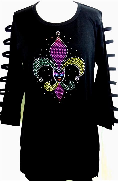 Sale Large Black Tunic Hand Embellished Ladder Sleeve Rhinestone