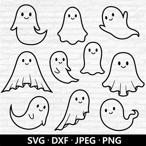 Cute Ghost Svg Halloween Svg Ghosts Svg Ghost Svg Bundle Ghost