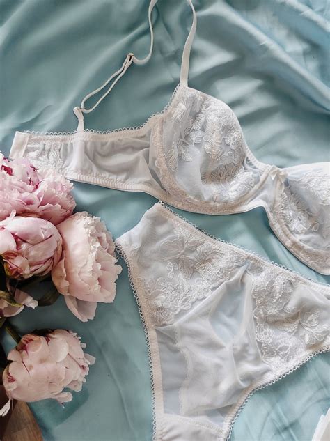 White Wedding Lingerie Set Bridal Lingerie Set White Etsy