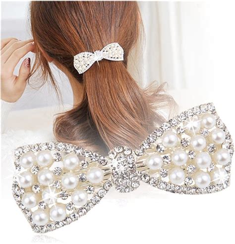 Amazon BeeSpring Silver Korean Style Crystal Rhinestone Hair