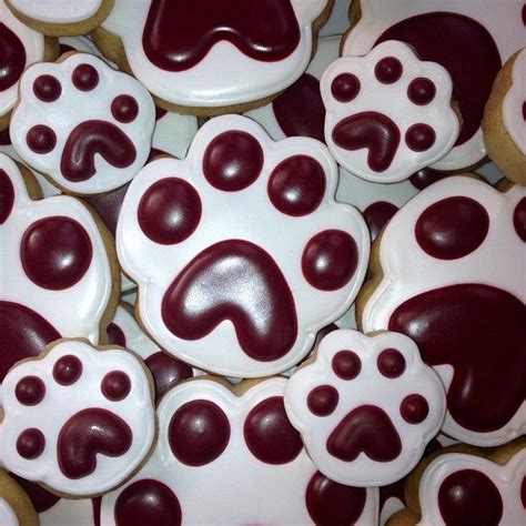 Mississippi State Paw Print Cookies Dog Cookies Cupcake Cookies