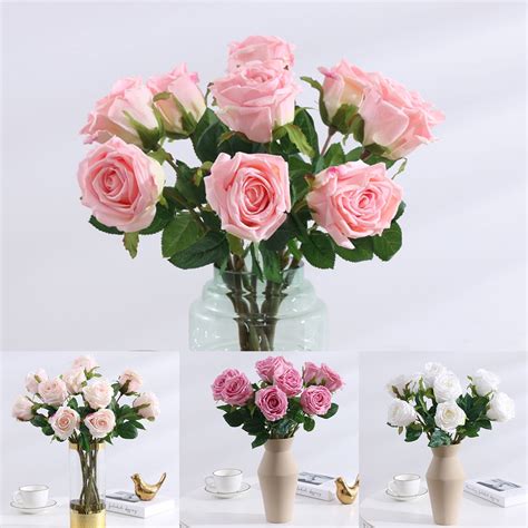 Riguas Artificial Flower Eco Friendly Anti Fade Plastic Simulation Rose