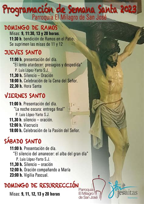 Programaci N De Semana Santa Parroquia El Milagro De San Jos