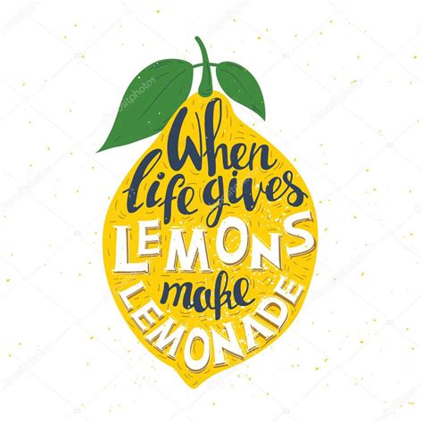 Hand Drawn Typography Poster Lemon With Inscription When Life Gives