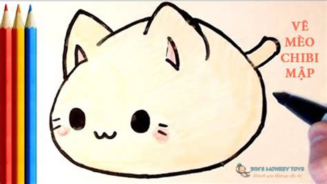 huong  cach ve  meo cute pho mai  don gian va de thuong nhat