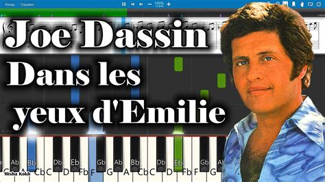 Joe Dassin Dans Les Yeux D Emilie Piano Tutorial Sheets MIDI