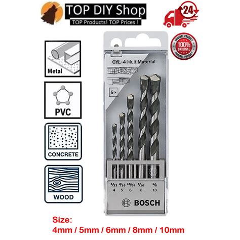 BOSCH 5pcs CYL 4 Multi Material Multipurpose Drill Bit Set 4 5 6 8