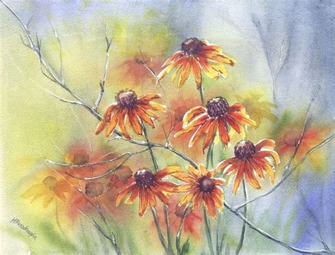 Rudbekie Maria Roszkowska Watercolour