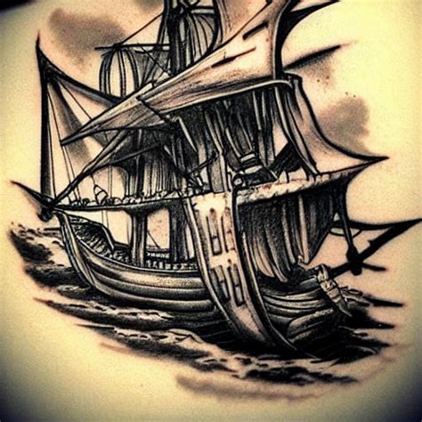 Black Pearl Ship Tattoo