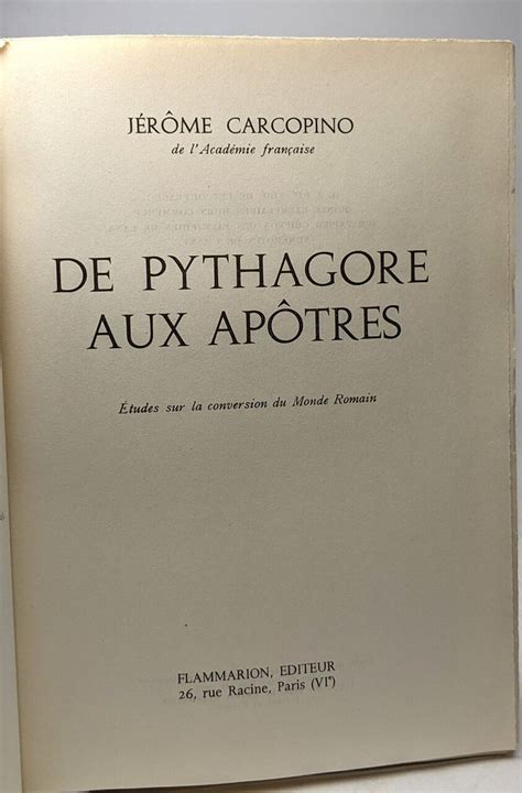 Livre J R Me Carcopino De Pythagore Aux Ap Tres Vente Livres