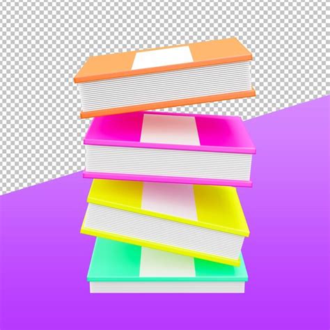 Livros 3d ilustração de renderização 3d PSD Premium