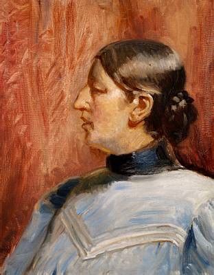 A Portrait Of The Artists Wife Anna Ancher By Michael Peter Ancher On