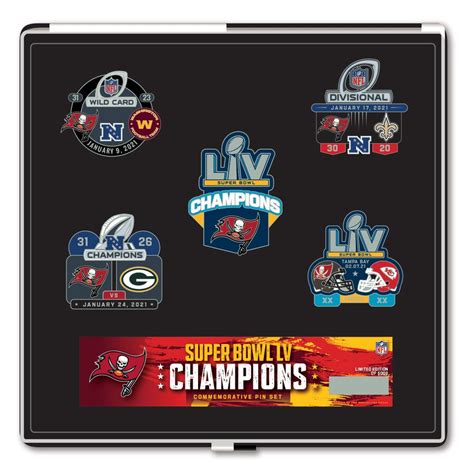 Tampa Bay Buccaneers Super Bowl LV Champions 5-Pin Set