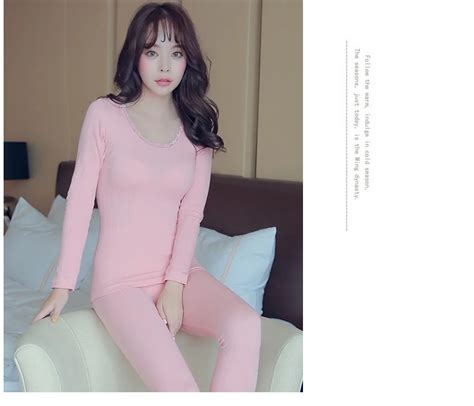 Caiyier Knitting Slim Fit Long Sleeve O Neck Sexy Pajama Set For Women Female Pyjama Solid