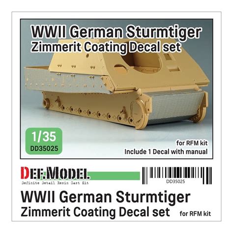 Def Model Dd Wwii German Sturmtiger Zimmerit Coating Decal Set