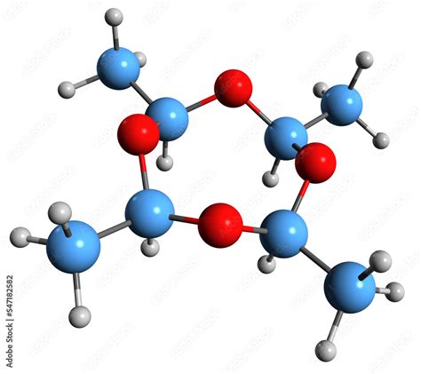 3D image of Metaldehyde skeletal formula - molecular chemical structure ...