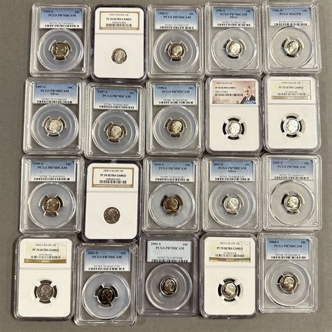 LOT 635 – 20 GRADED ROOSEVELT DIMES, ASSORTED DATES