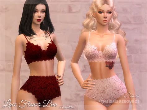 The Sims Resource Lace Flower Bra