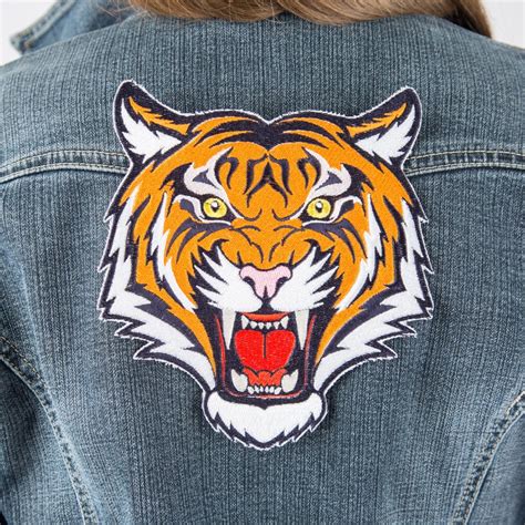 tiger patch biker patch embroidered patch iron  patch large patch bag