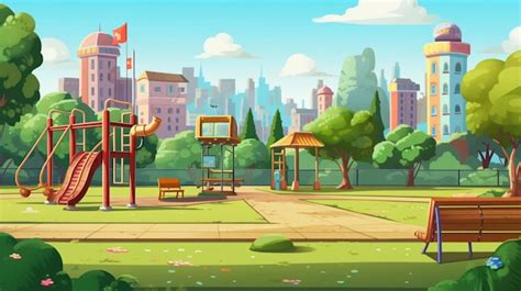 premium vector  cartoon illustration   park   park  park