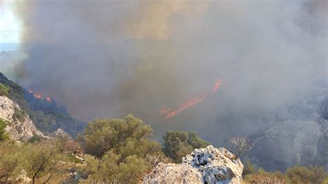 Siracusa Incendio Vicino Alla Necropoli Di Cassibile Le Foto