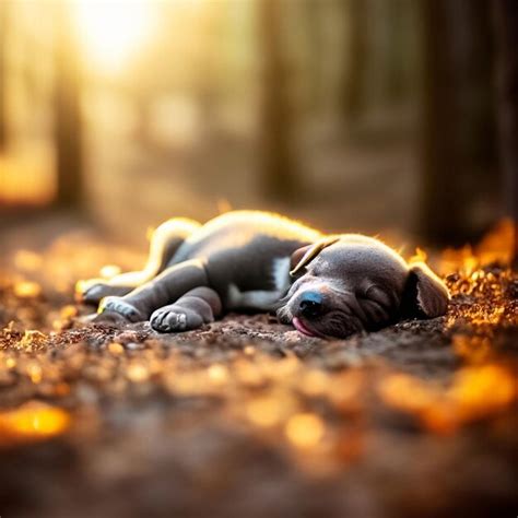 Premium Ai Image Sleeping Puppy