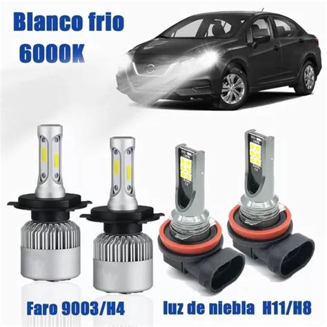 Foco Led Para Nissan Versa 2007 2019 S2 9003 H11 H8 Meses Sin Intereses