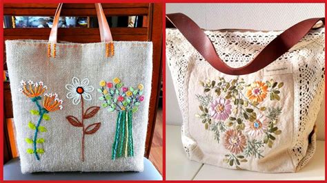 Hand Made Embroidered Fabric Bags Designs Collection Hand Embroidery