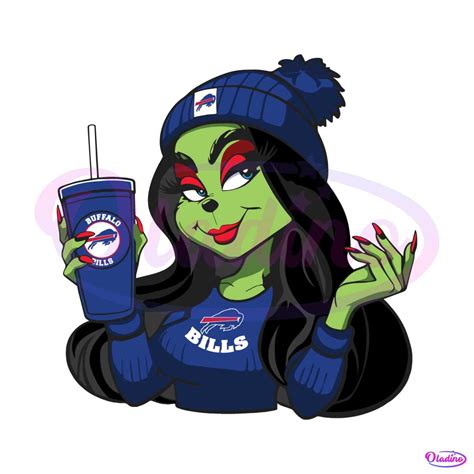 Female Grinch Buffalo Bills Football Team Svg