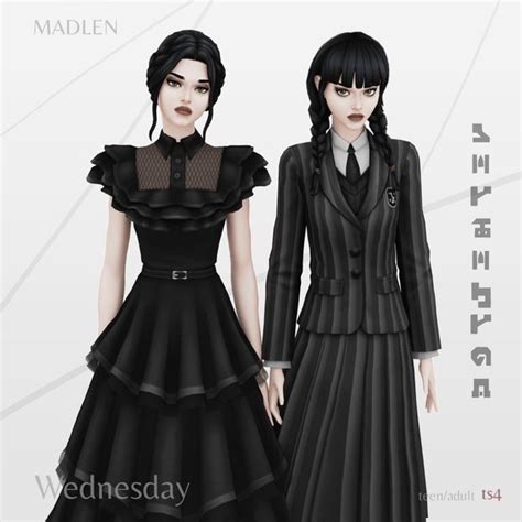 Wednesday Pack Madlen Sims Sims Dresses Sims Mods Clothes