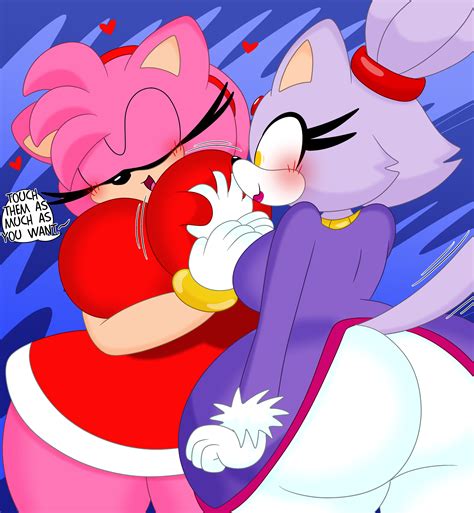 Rule 34 2girls 3barts Amy Rose Anthro Ass Big Ass Big Breasts Blaze