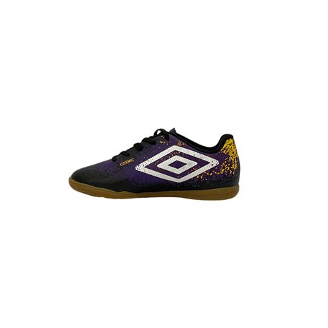 Chuteira Futsal Umbro Cosmic Infantil Preto Roxo Saito Cal Ados