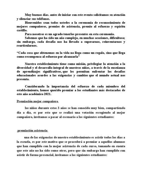 Ceremonia Premiación Pdf