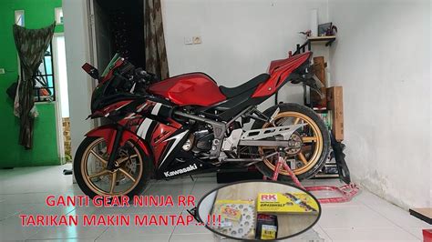 GANTI GEAR SET AFTER MARKET NINJA RR UKURAN 428 RASIO 14 40 YouTube