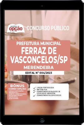 Apostila Prefeitura De Ferraz De Vasconcelos PDF Merendeira 2023