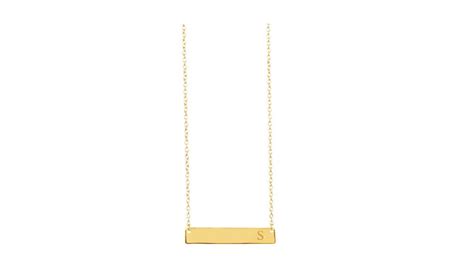 14K Gold Initial Bar Necklace just $29.97! Valentine's Day Gift!