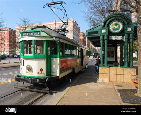 Memphis Trolley Riverfront Loop Stock Photo Alamy