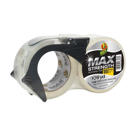 Duck MAX Strength 1 88 In X 54 6 Yds Packing Tape With Dispenser