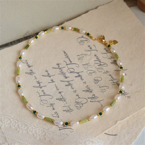 Real Freshwater Pearl Jade Necklace Colorful Pearls Jade Etsy