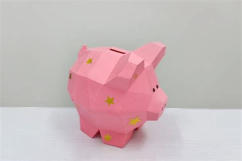 Diy Piggy Bank D Papercraft By Paper Amaze Thehungryjpeg